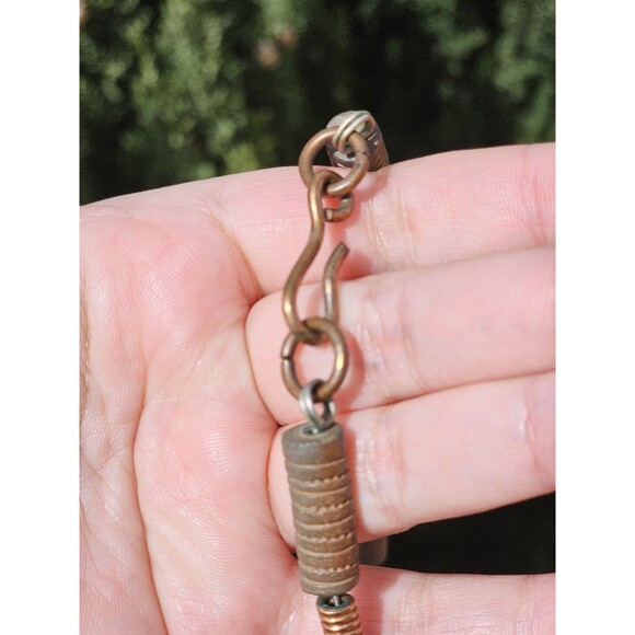 Vintage 1960s-70s Mexico Stamped Mixed Metal Necklace - Maya Ethnic Mask Pendant - Picture 10 of 12